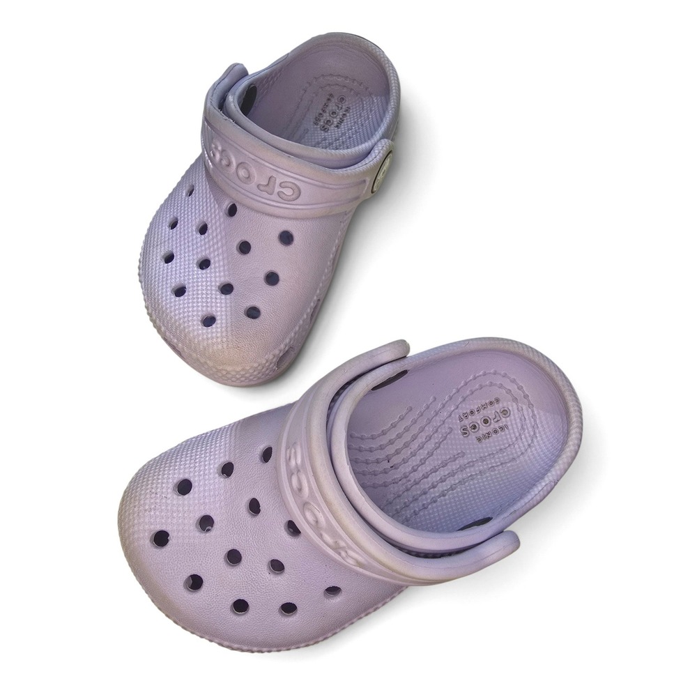 CROCS Classic Clogs Unisex Toddler Sz C6 Lavender Purple Relaxed Slip On Shoes